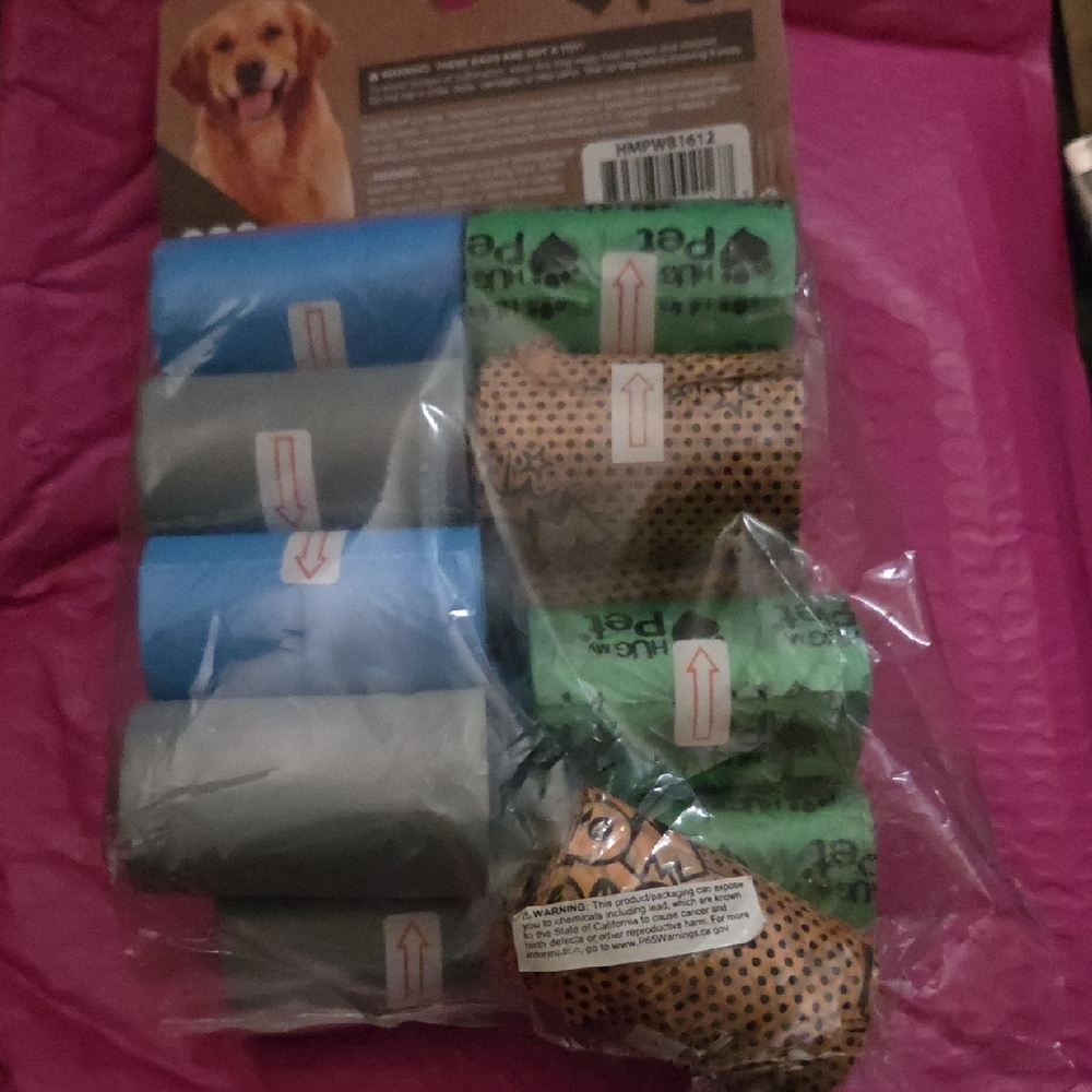 Pet Waste Bag Set - Blue, Gray, Green, Brown
